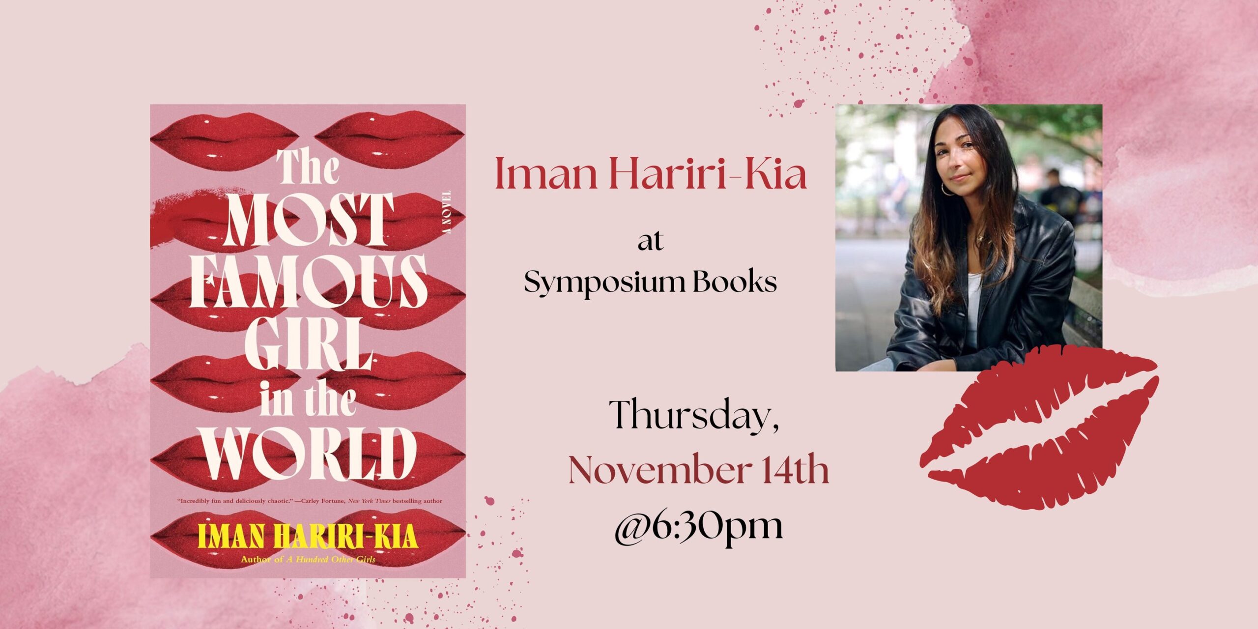 Join us at 6:30pm on Thursday, November 14th, when Symposium Books will be hosting Iman to speak on this riveting story. We are also excited to welcome Riss Neilson, author of the bestseller "A Love Like the Sun", as her conversation partner. They will be engaging in a Q&A and book signing following their discussion!