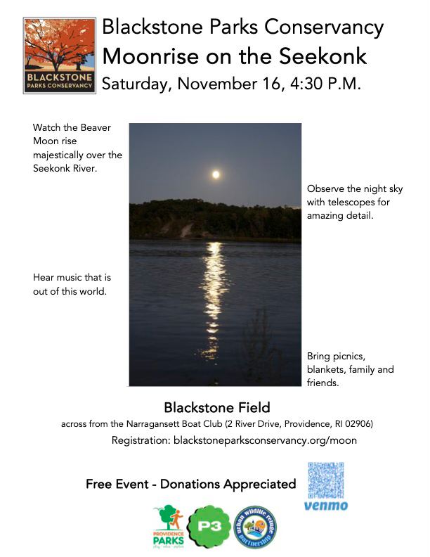 Moonrise over the seekonk river